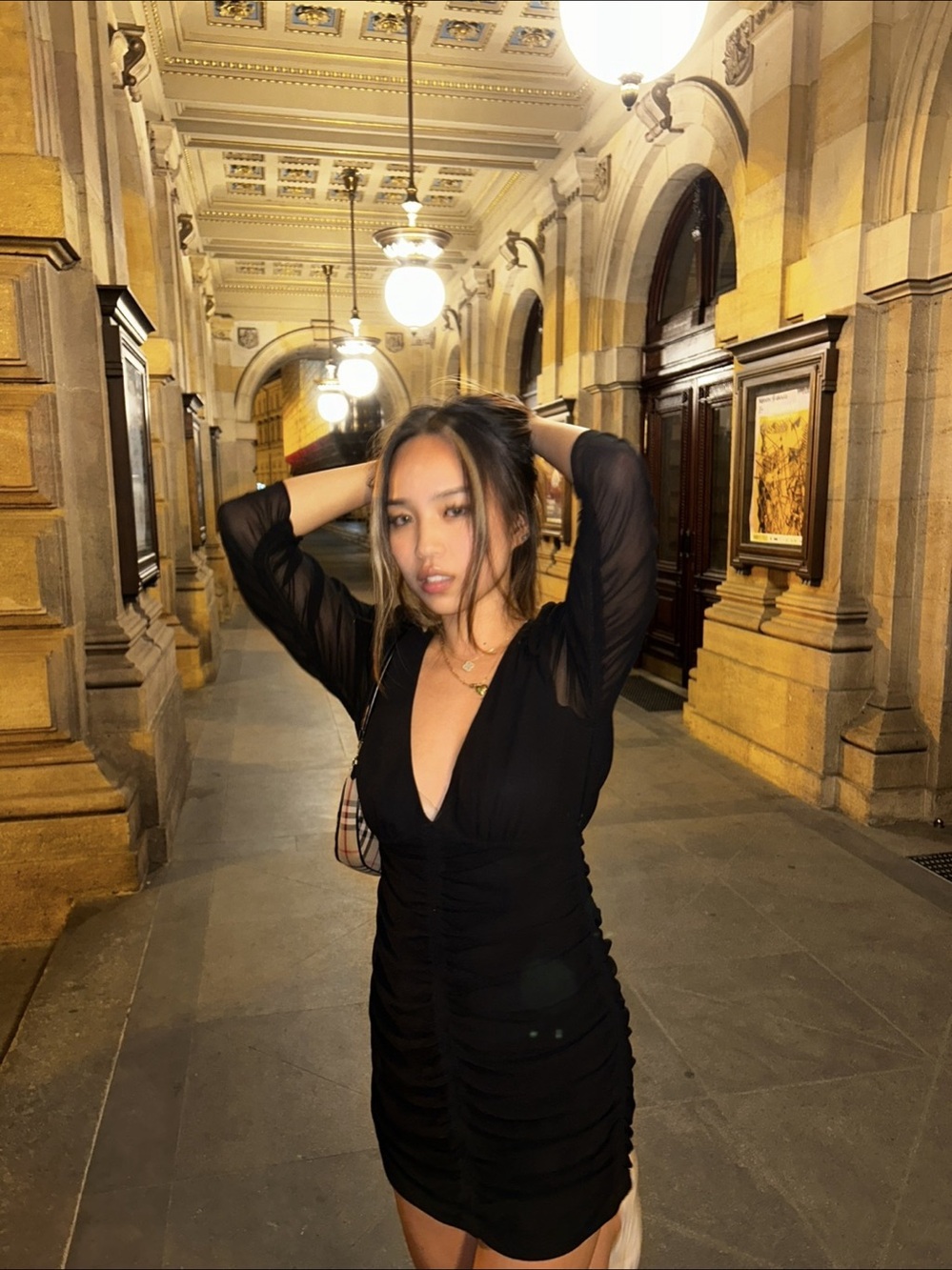 Wilfred Dress Ruched Mini Dress in Black Like New